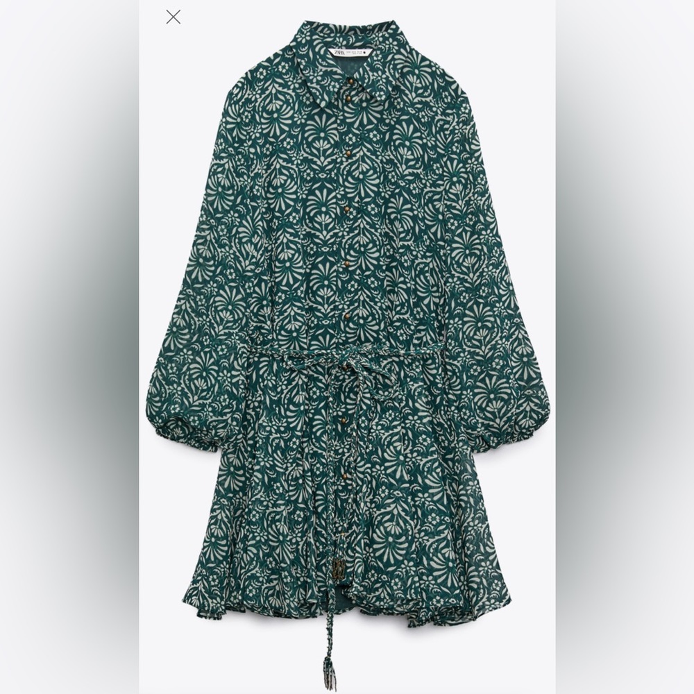 Printed Green Zara Dress